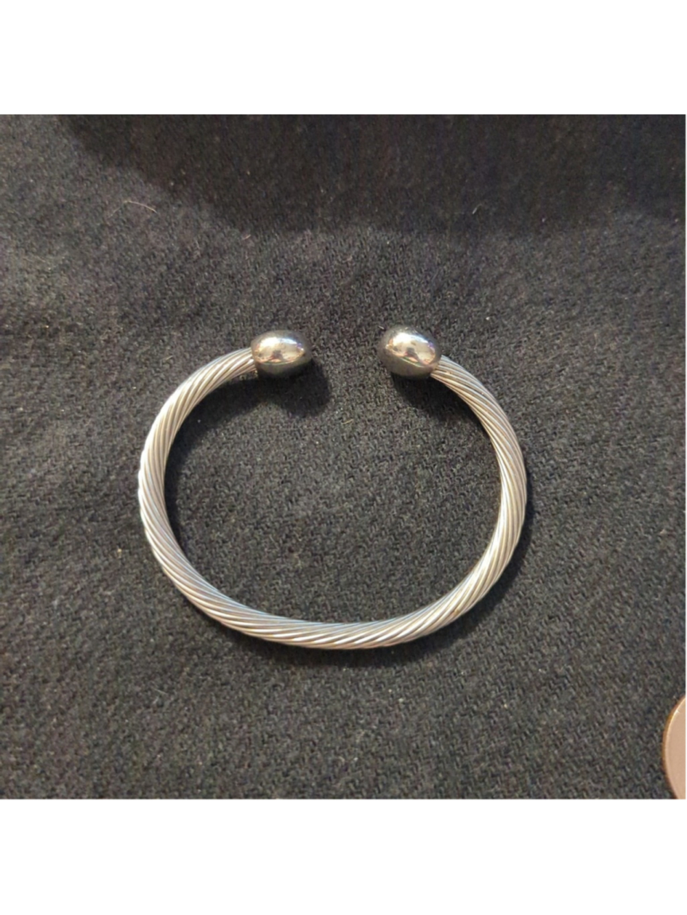 Silver Tone Twisted Cable Cuff Statement Bracelet
